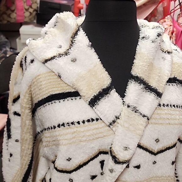 SHERPA AZTEC HOODED JACKET CREAM OS - Picture 3 of 5